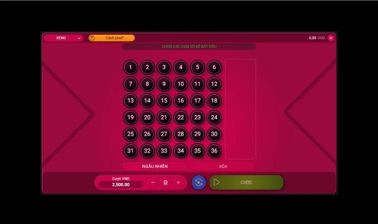 Bí Quyết Chơi Game Nhanh Keno Tại Nohu90 Thắng Lớn 2025 2 Giao diện chơi game nhanh Keno tại Nohu90